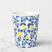 Mediterrenean Citrus Lemon pattern Pappbecher (Links)