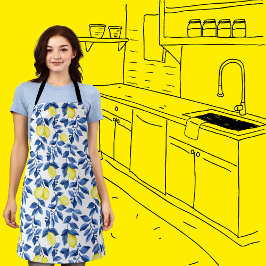 Mediterrenean Citrus Lemon pattern Schürze