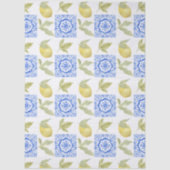 Mediterrenean Citrus Lemon pattern Seidenpapier (Vorderseite)