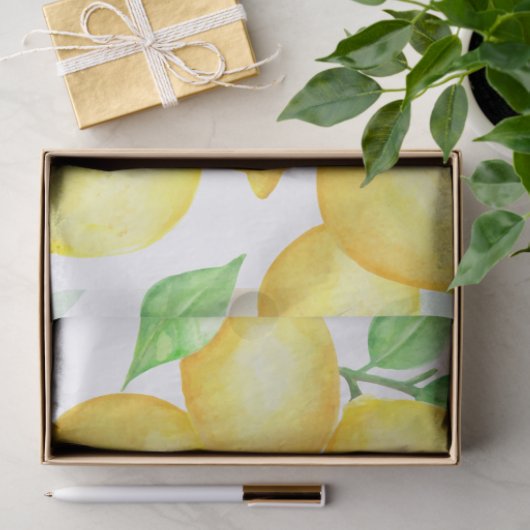 Mediterrenean Citrus Lemon pattern Seidenpapier (Geschenk)