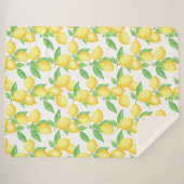 Mediterrenean Citrus Lemon pattern Sherpadecke (Vorderseite (Horizontal))