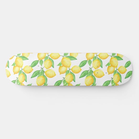 Mediterrenean Citrus Lemon pattern Skateboard (Horizontal)