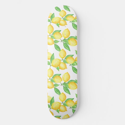 Mediterrenean Citrus Lemon pattern Skateboard (Vorderseite)