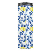 Mediterrenean Citrus Lemon pattern Thermosbecher (Rückseite)