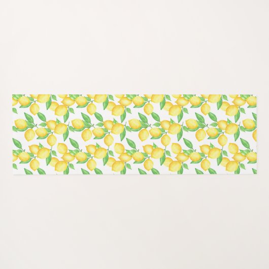 Mediterrenean Citrus Lemon pattern Yogamatte (Rückseite (Horizontal))
