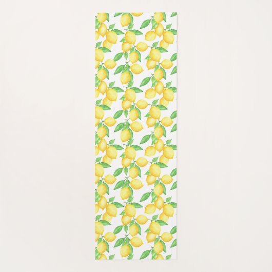 Mediterrenean Citrus Lemon pattern Yogamatte (Rückseite)