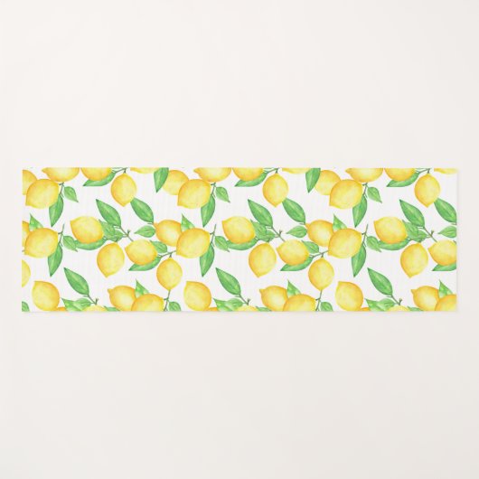 Mediterrenean Citrus Lemon pattern Yogamatte (Vorderseite (Horizontal))