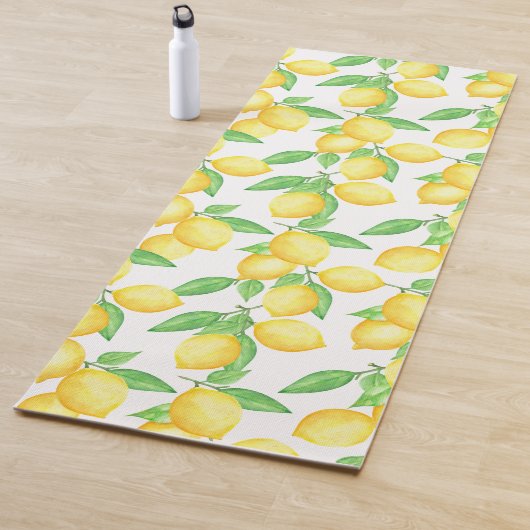 Mediterrenean Citrus Lemon pattern Yogamatte (Beispiel)