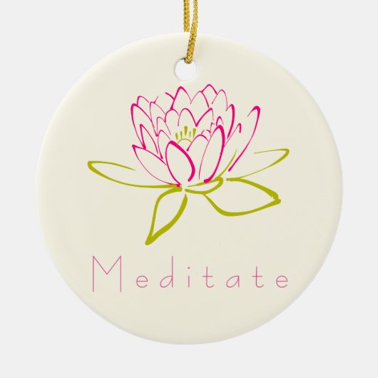 Meditieren. Blume Lotus/Wasserlilie Illustration Keramik Ornament (Vorne)
