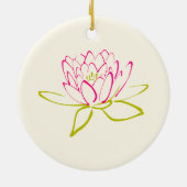 Meditieren. Blume Lotus/Wasserlilie Illustration Keramik Ornament (Hinten)