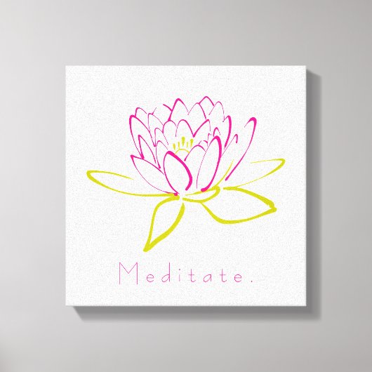 Meditieren. Blume Lotus/Wasserlilie Illustration Leinwanddruck (Vorderseite)