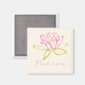 Meditieren. Blume Lotus/Wasserlilie Illustration Magnet (Vorderseite/Rückseite)