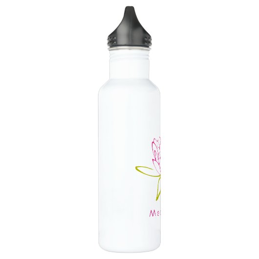 Meditieren. Blume Lotus/Wasserlilie Illustration Trinkflasche (Links)