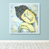 Meditieren Buddha Aquarell Print Leinwand 24x24 (Insitu (Holzboden))