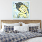 Meditieren Buddha Aquarell Print Leinwand 24x24 (Insitu (Schlafzimmer))