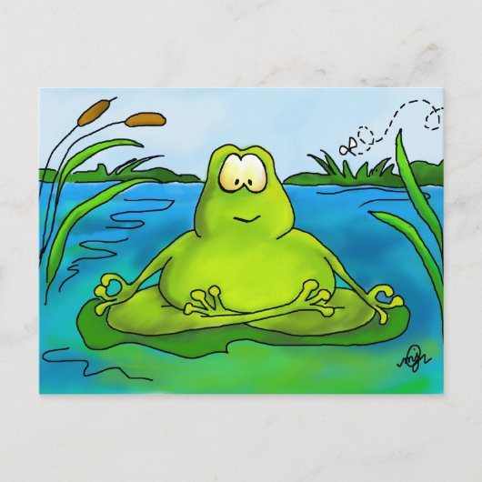Meditieren der Froschkunst Postkarte (Vorderseite)