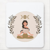 Meditieren der Mond-Phasen von Frauen Boho Klassik Mousepad (Vorne)