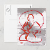 Meditieren der Shaolin Monk Postkarte (Vorne/Hinten)