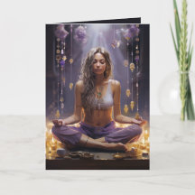 Meditieren des Yoga Girl, Kristalle Amethyst Gebur