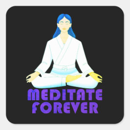 Meditieren für immer quadratischer aufkleber