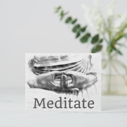 meditieren postkarte (Stehend Vorderseite)