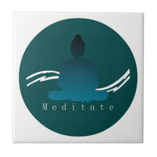 "Meditieren" schöner Buddha Fliese