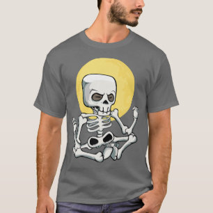 Meditieren Skeleton Lazy Halloween Kostüm Funny Y T-Shirt