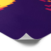 Meditieren von Buddha farbenfroher Pixelkunst Poster (Ecke)