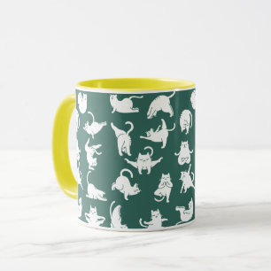 Meditieren von Katzen in Yoga-Posen Zwei-Tonen-Kaf Tasse