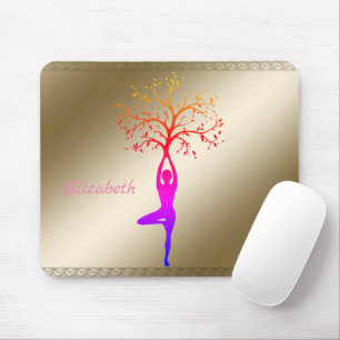 Meditieren von metallischem Gold mit Ihrem Namen Mousepad