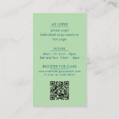 Meditieren von Sasquatch Yoga Studio QR Code Visitenkarte (Rückseite)