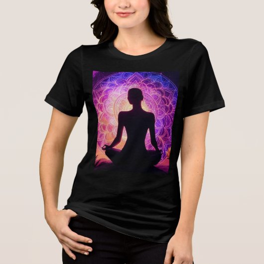 Meditieren von Silhouette T - Shirt - Spirituelles (Vorderseite)