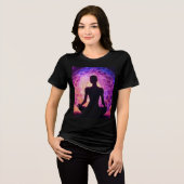 Meditieren von Silhouette T - Shirt - Spirituelles (Vorderseite voll)