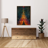 Meditieren von Yogi vor Chakra farbige Treppen Far Poster