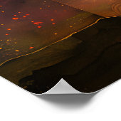 Meditieren von Yogi vor Chakra farbige Treppen Far Poster (Ecke)