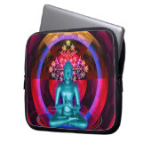 Meditierende blaue Buddha-Laptop-Hülse Laptopschutzhülle (Vorderseite Links)
