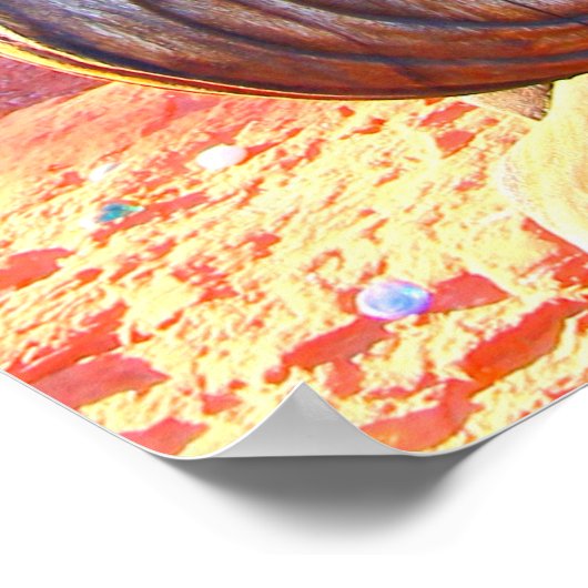 meditierende Buddha-Holzstatue Poster (Ecke)