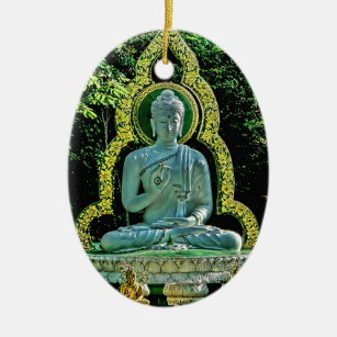 Meditierende Buddha-Verzierung Keramik Ornament