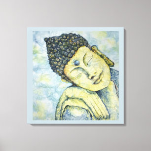 Meditierende Buddhawatercolor-Druck-Leinwand 24x24 Leinwanddruck