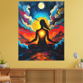 Meditierende Frau Abstrakt Leinwanddruck (Insitu (Wohnzimmer))