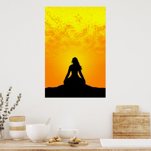 Meditierende Frau Poster (Küche)
