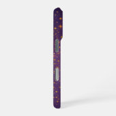 Meditierende Frau und Sternenhimmel lila iPhone Hülle (Rechte Seite)