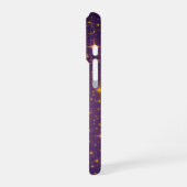 Meditierende Frau und Sternenhimmel lila iPhone Hülle (Linke Seite)