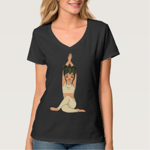 Meditierende Frau Yoga Pose Yoga Position Yog T-Shirt