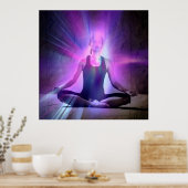 Meditierende Frau, Zen, friedlich, ruhig, Yoga Poster (Küche)