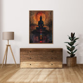 Meditierende Frauen Sonnenuntergang Poster