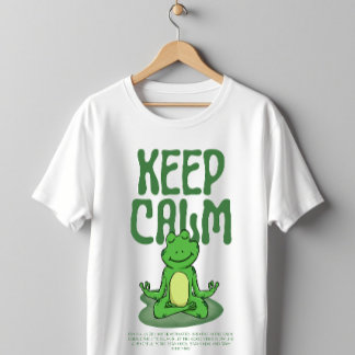 Meditierende Frosch Bleib ruhig Zen-Modus T-Shirt