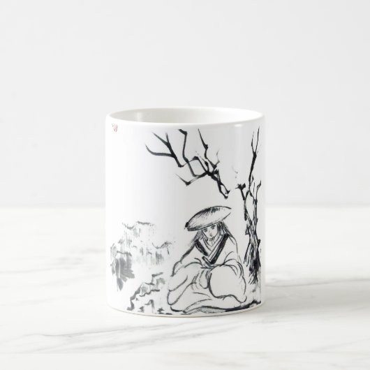 Meditierende Samurai-Tasse Kaffeetasse (Mittel)