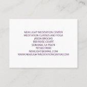 Meditierende Schamane umgeben von leichter Meditat Visitenkarte (Rückseite)