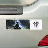 Meditierende Silhouette durch Wasserfall Autoaufkleber (Auf Auto)